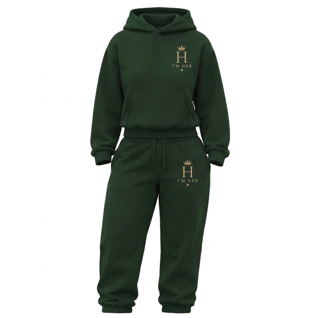 I'm Her Luxe Hoodie Set - Green