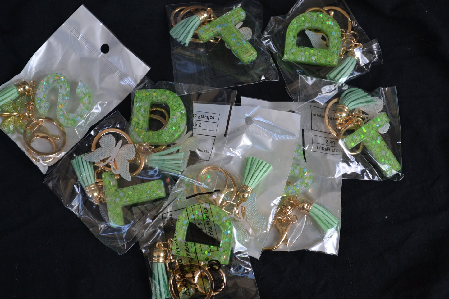 Shimmering Letter Keychain