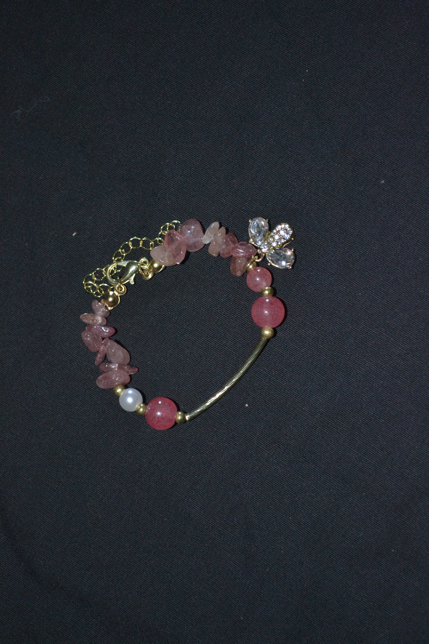 Rose Quartz Bumblebee Bracelet