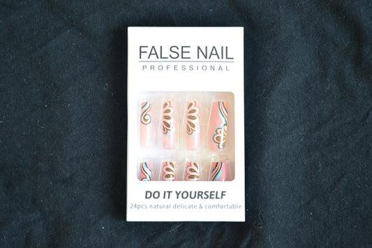 Retro Swirl Floral DIY Press-On Nails
