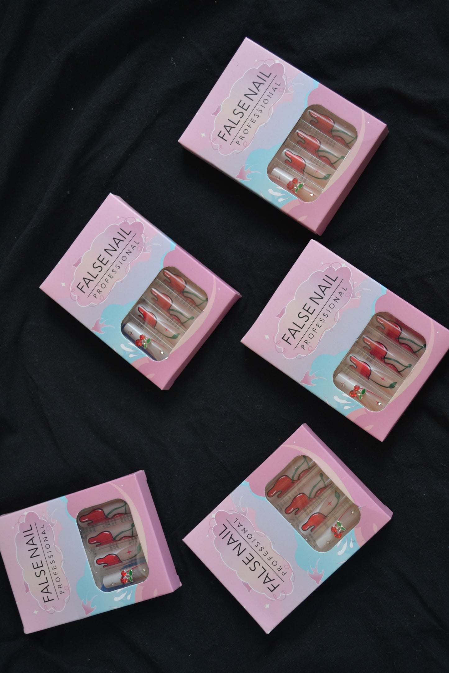 Cherry Red Drip Gloss Press-On Nails