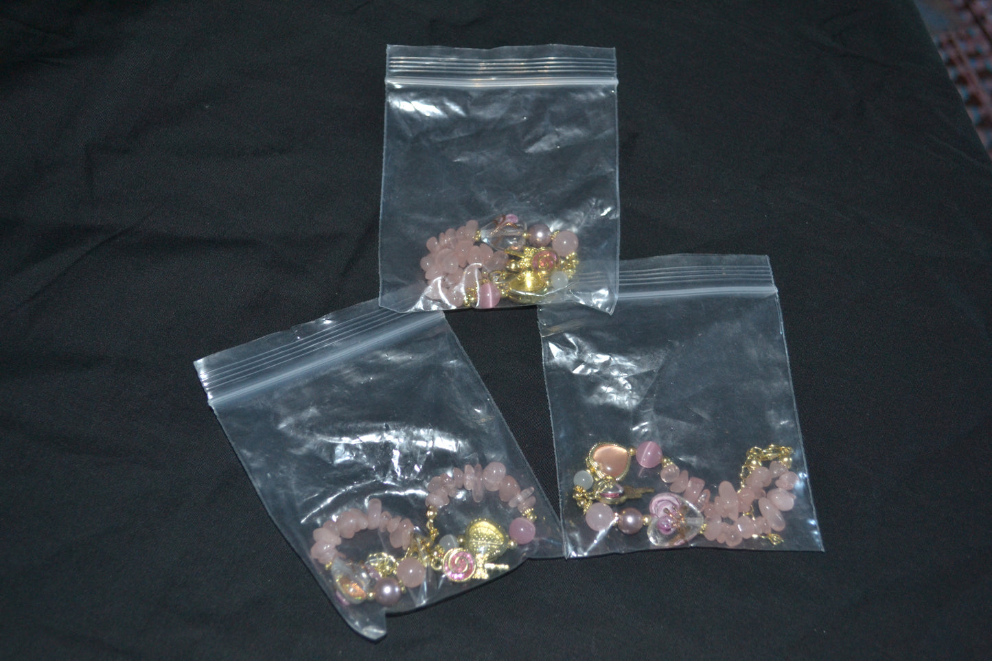 Pink Rose Heart Charm Bracelets