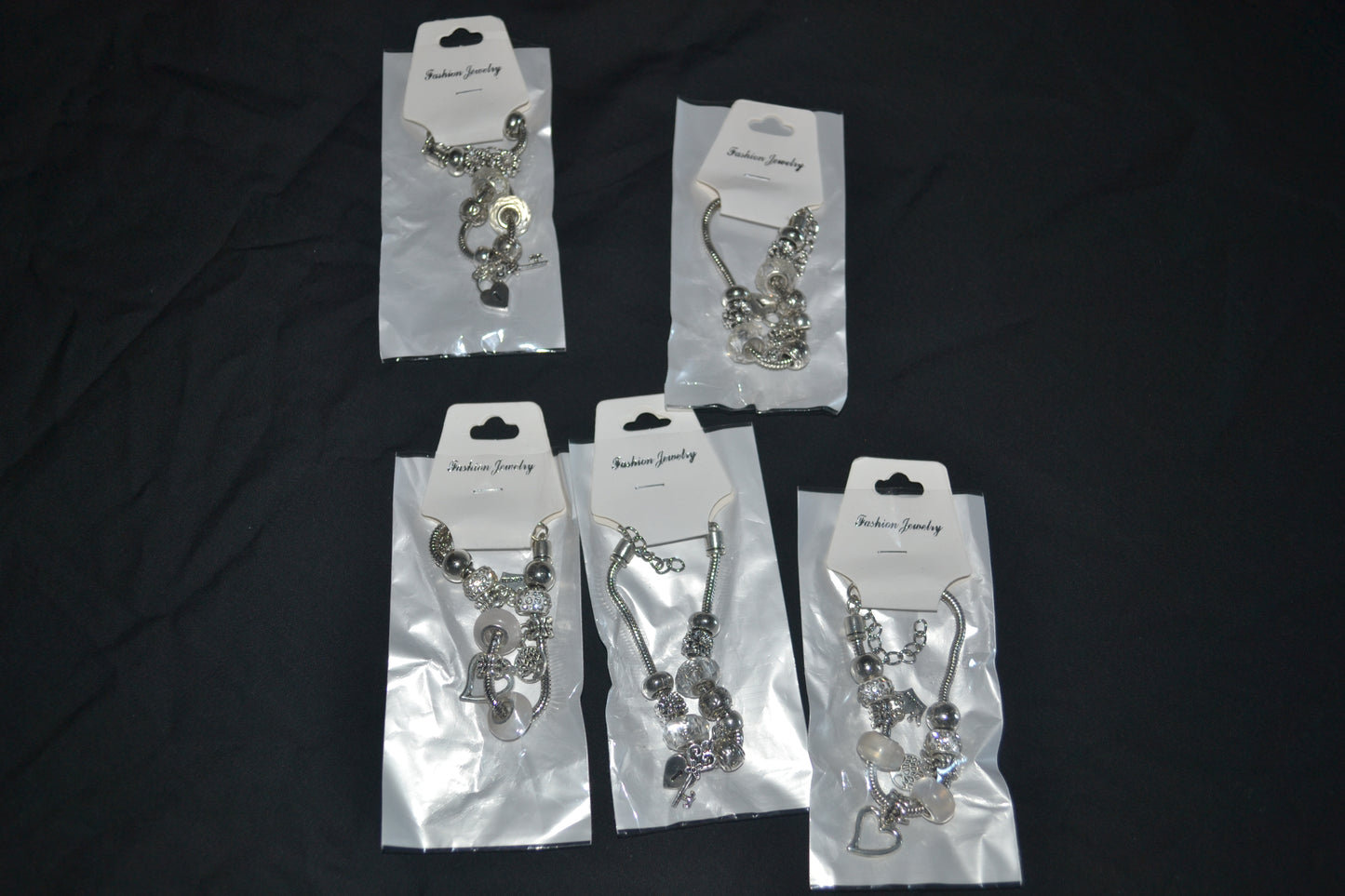 Silver charm  bracelet- White