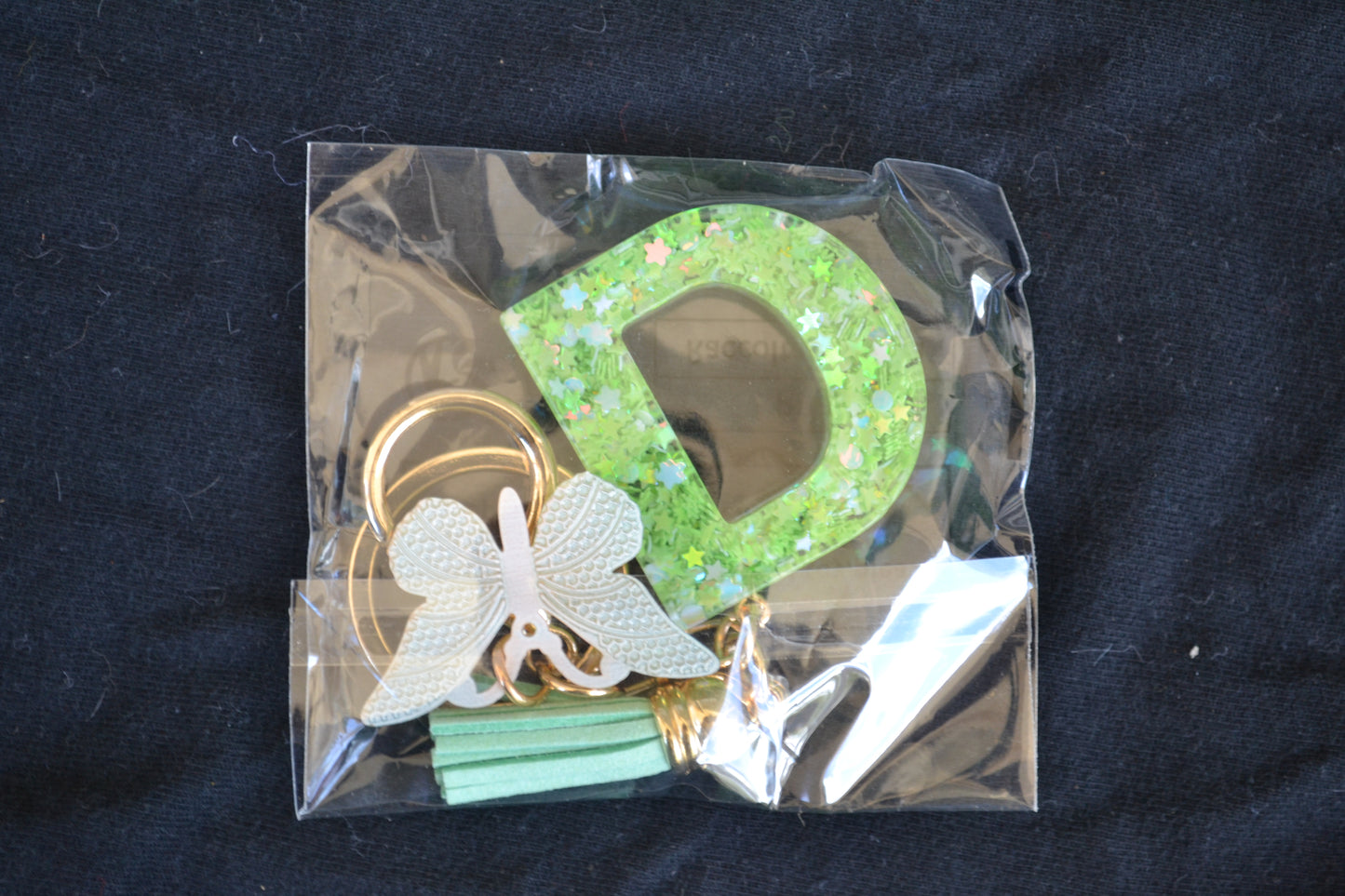 Shimmering Letter Keychain