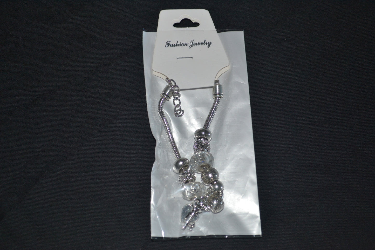 Silver charm  bracelet- White